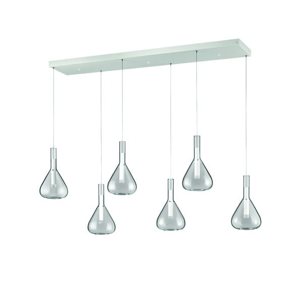 Бяло LED висящо осветително тяло със стъклен абажур Cipera – CINQUE-image-1