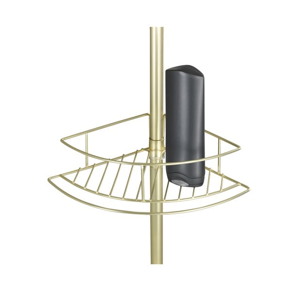 Ъглов телескопичен рафт за баня от неръждаема стомана в златисто Dolcedo - Wenko-image-4