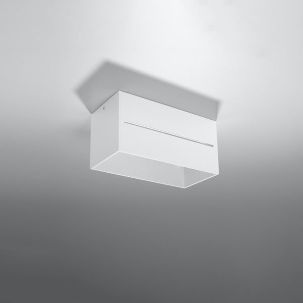 Бяло осветително тяло за таван с метален абажур 10x20 cm Lorum – Nice Lamps