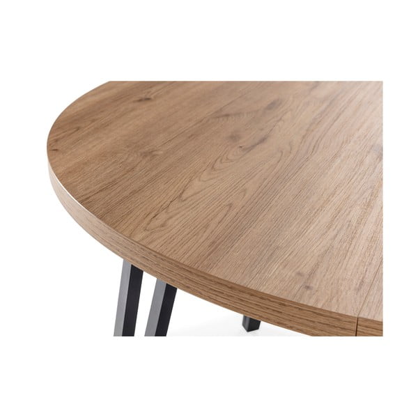 Кръгла сгъваема трапезна маса в естествен цвят ø 120 cm Cleo – Marckeric-image-1