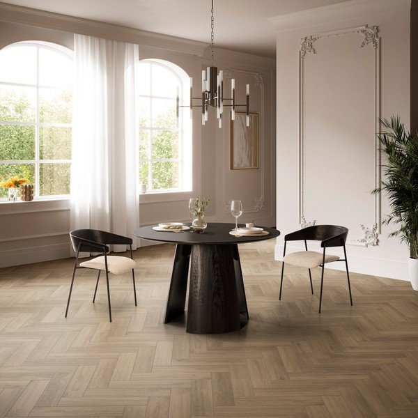 Кръгла трапезна маса с черен плот за маса ø 120 cm Zuri – MOME-image-1