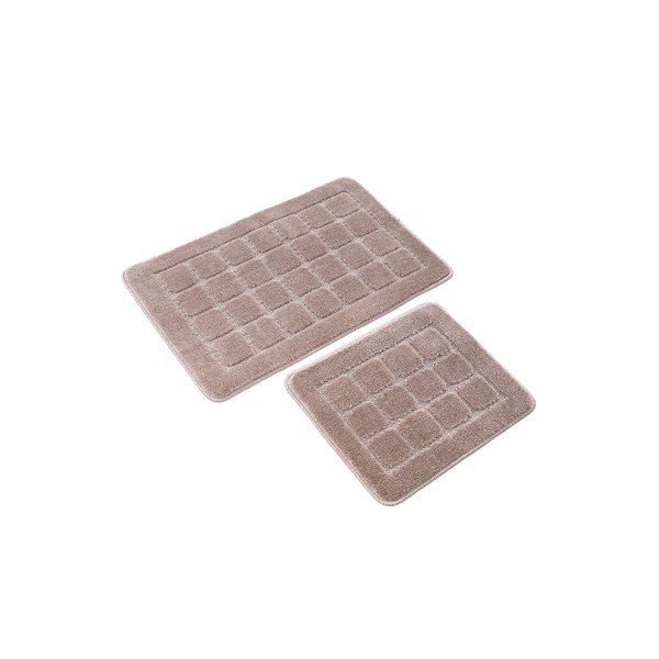 Кафяви килими за баня в комплект 2 бр. 50x80 cm Kareli – Foutastic