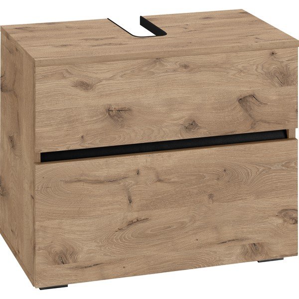 Шкаф за мивка от декор от дъб  в естествен цвят 60x55 cm Wisla – Støraa-image-2