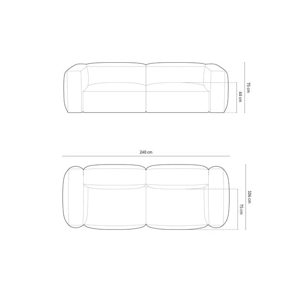 Зелен кадифен модулен диван 240 cm Martina – Micadoni -image-4