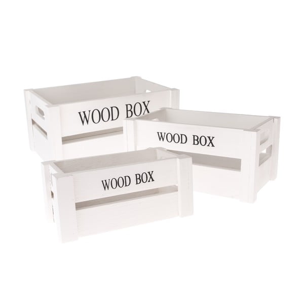 Декоративни дървени кутии за съхранение в комплект от 3 - Dakls