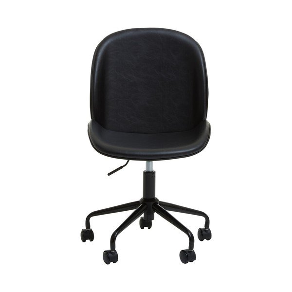 Черен офис стол от имитация на кожа Clinton – Premier Housewares-image-2