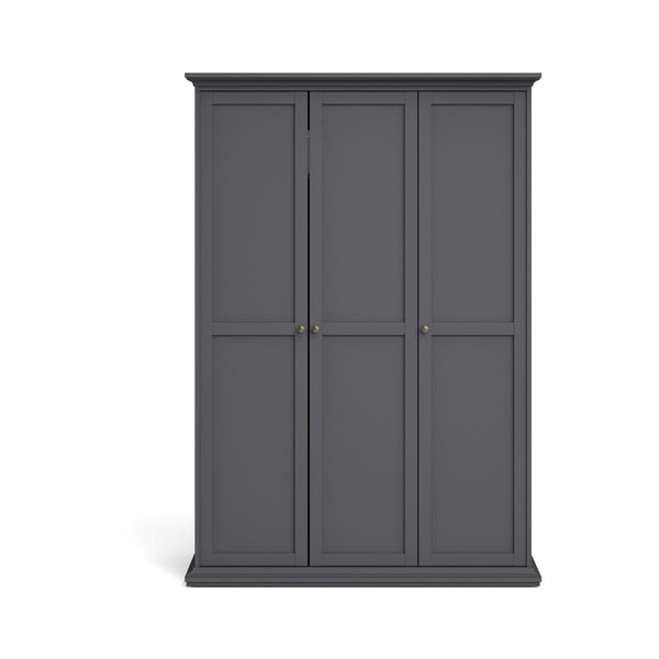 Тъмно сив гардероб 139x201 cm Paris - Tvilum