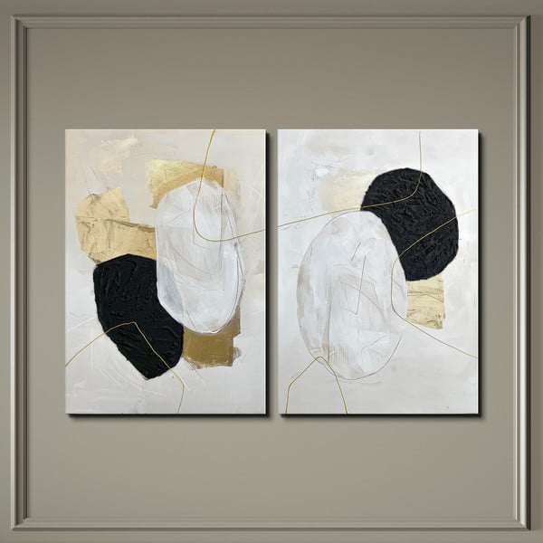 Картини с ръчно рисувани елементи в комплект от 2 бр. 50x70 cm Crystal – Styler-image-3