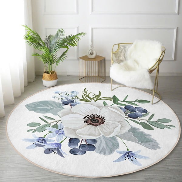 Кръгъл килим подходящ за пране и за прахосмукачки роботи ø 100 cm Comfort – Mila Home-image-1