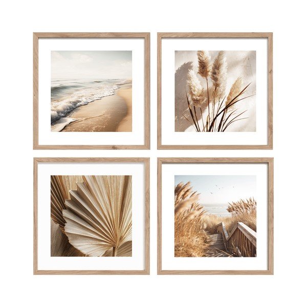 Печатни картини в комплект 4 бр. с включена рамка 30x30 cm Boho Dreams – Styler