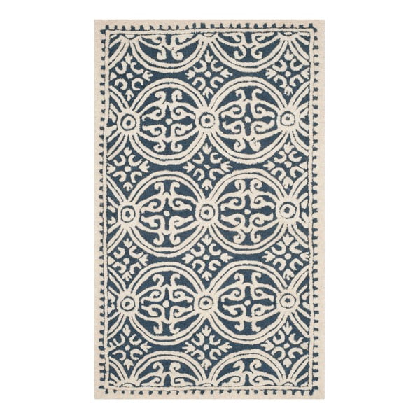 Vlněný koberec Safavieh Marina Navy, 274 x 182 cm