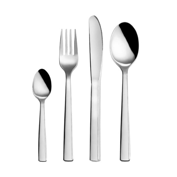 Прибори за хранене от неръждаема стомана в сребрист цвят 24 бр. Plain – Orion