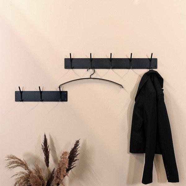 Черна метална стенна закачалка 40 cm Fusion – Spinder Design-image-1