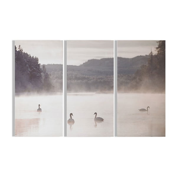 Комплект от 3 картини "Лебедово езеро", 30 x 60 cm - Graham & Brown