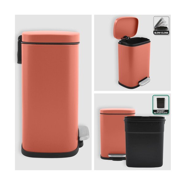 Теракотено стоманено кошче за боклук с педал 5 l   Akira – Spirella-image-2