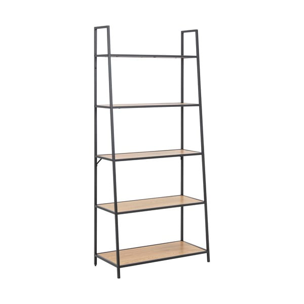 Черен/естествен стелаж от декор от дъб  77x175 cm Seaford – Actona-image-2