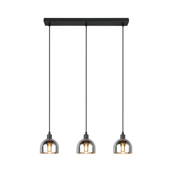 Черно-сребристо висящо осветително тяло със стъклен абажур Molly – Reality-image-1