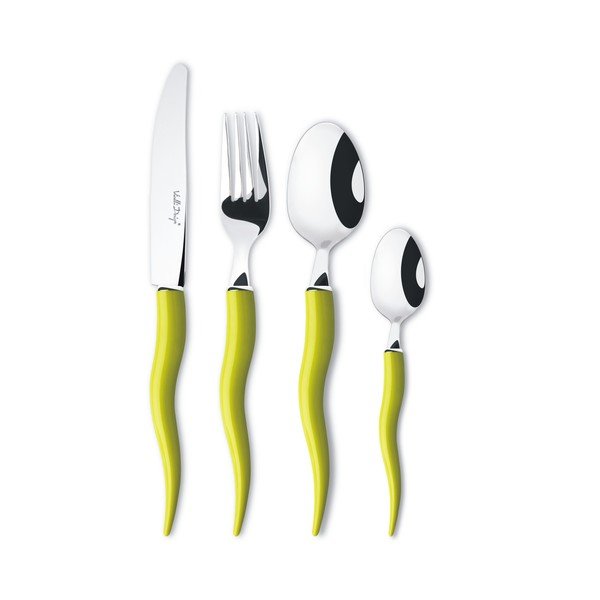 Sada příboru Mio Tullio 5 ks, zelená/bílá-image-1