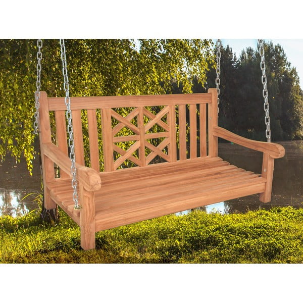 Градинска люлка от масивно дърво в естествен цвят Latoa – Garden Pleasure-image-1