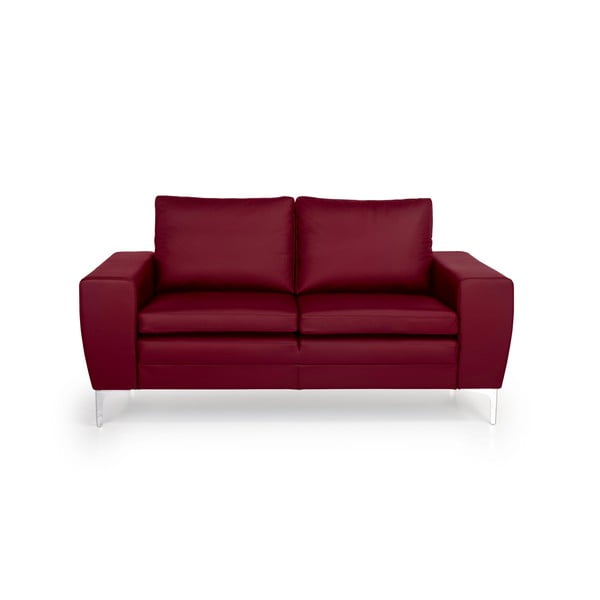 Червен кожен диван Twigo, 166 cm - Scandic