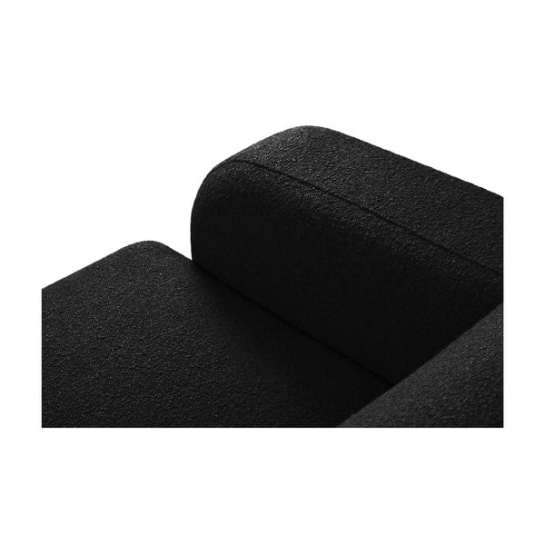 Черен ъглов диван от плат букле (десен ъгъл) Molino - Micadoni Home-image-4