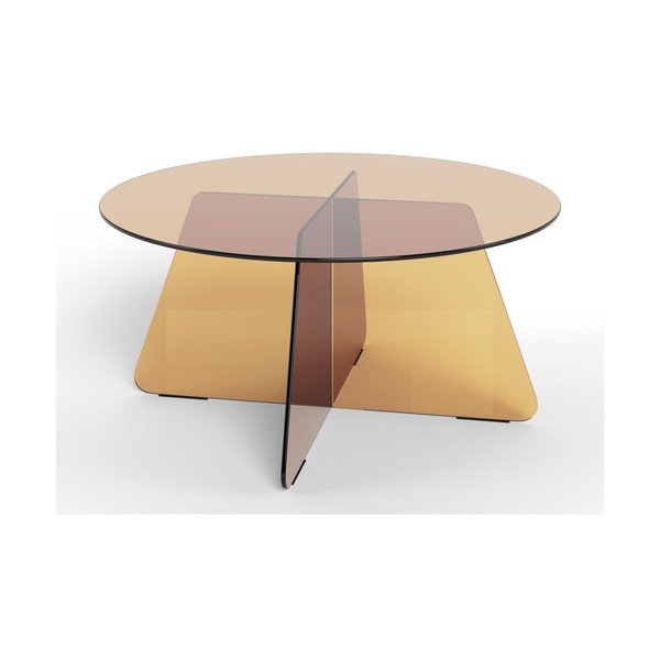 Кафява стъклена кръгла масичка за кафе ø 80 cm Samos – Actona