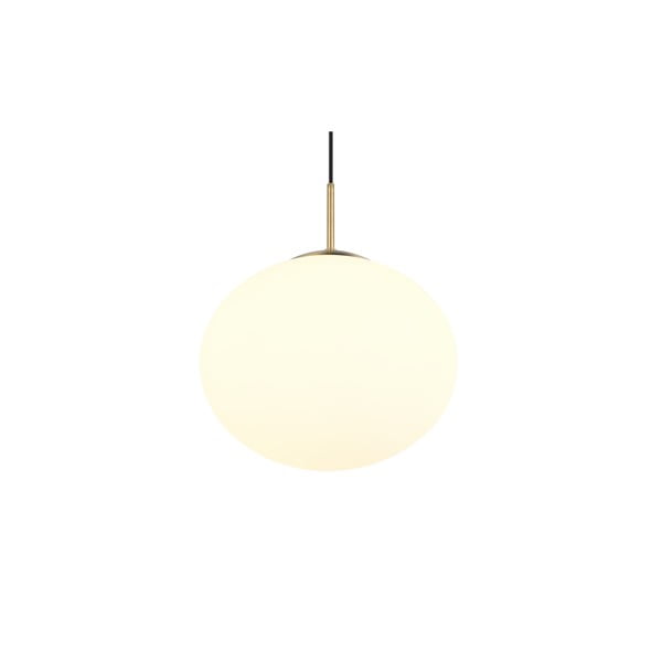 Бяло и златисто висящо осветително тяло със стъклен абажур ø 30 cm Fomento – Trio-image-3