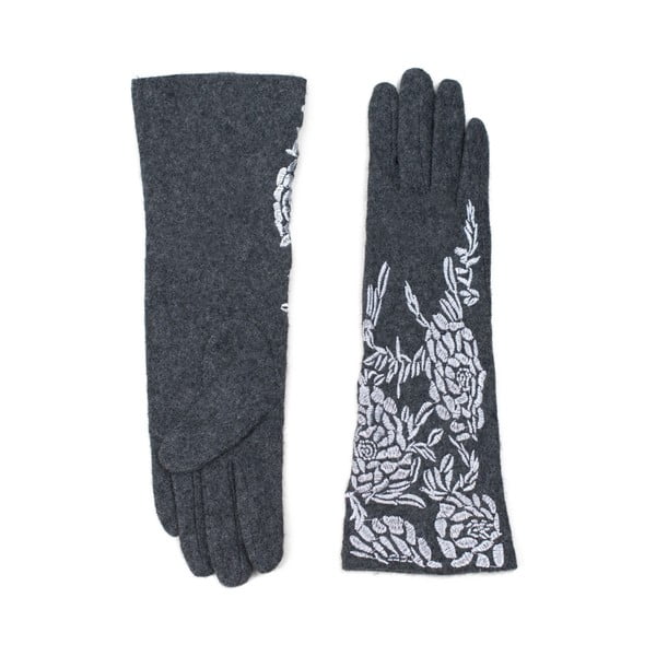 Šedé rukavice se světle šedým detailem Rosemary Lungo