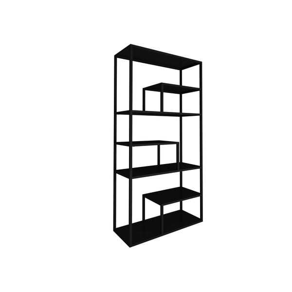 Черна метална етажерка за книги 85x188 cm Lite - Canett-image-2