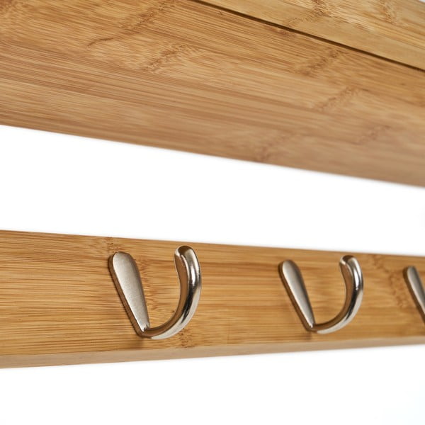 Бамбукова стенна закачалка с рафт - Casa Selección-image-1