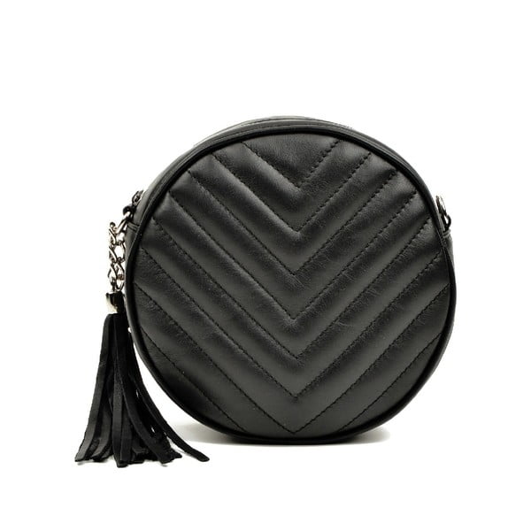 Черна кожена чанта Claire - Luisa Vannini
