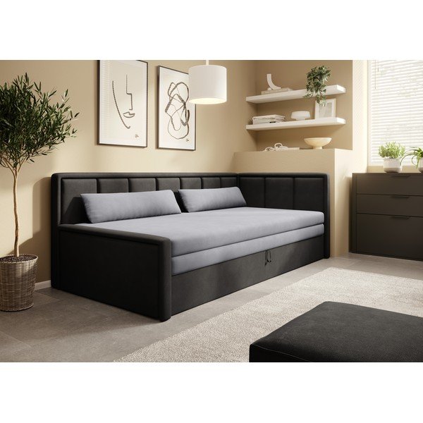 Тъмносив шенилов разтегателен диван с място за съхранение 214 cm Fulgeo – ELTAP-image-1