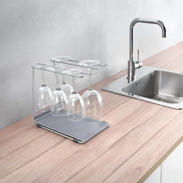 Стоманен държач за чаши за вино в сребристо Calix - Metaltex-image-4