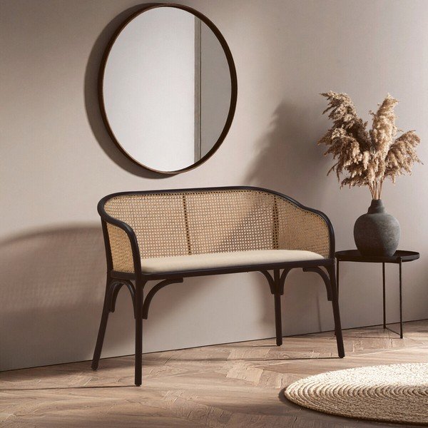 Черна/в естествен цвят подплатена пейка Cebu – Premier Housewares-image-4