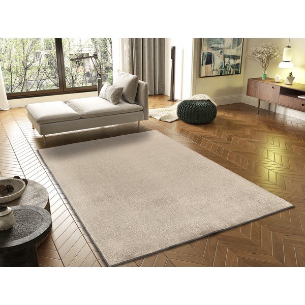 Бежов килим от микрофибър 120x170 cm Coraline Liso – Universal-image-1