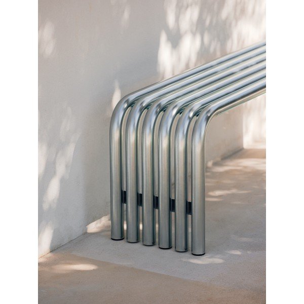 Градинска пейка метална в сребрист цвят Nokk – noo.ma-image-3