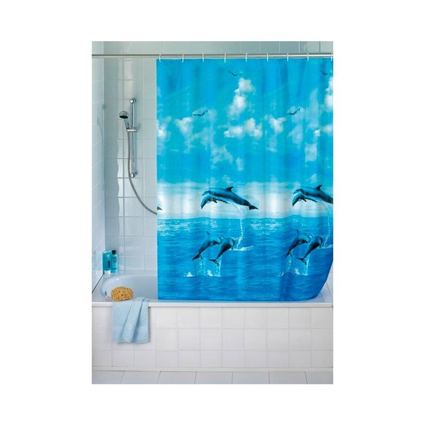 Синя завеса за душ , 180 x 200 cm Dolphin - Wenko-image-1