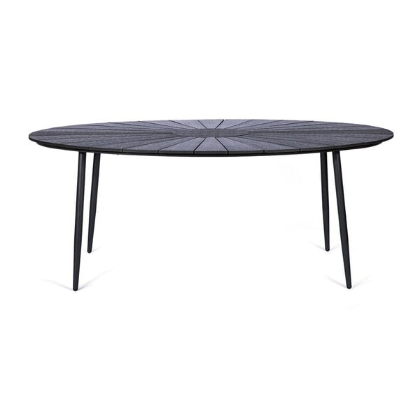 Комплект от 4 ратанови стола за хранене Sofia и черна маса Marienlis - Bonami Essentials-image-1