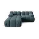 Ъглов диван от кадифе в бензинов цвят Bellis - Micadoni Home