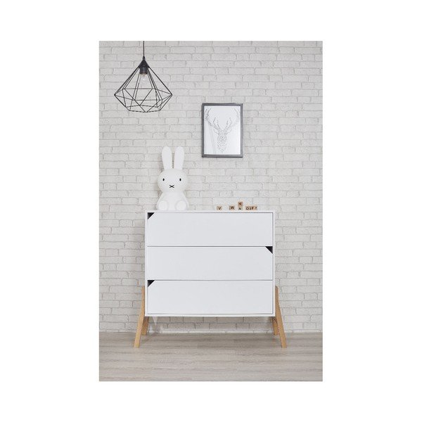 Бял скрин с 3 чекмеджета Lotta - BELLAMY-image-4