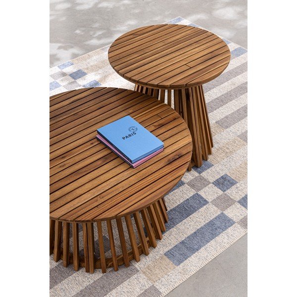 Кръгла градинска масичка за кафе от масивна акация ø 70 cm Rodano – Bizzotto-image-1