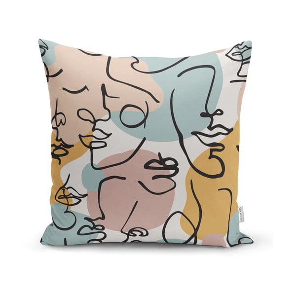 Калъфка за възглавница Рисунка на лице Цветно, 45 x 45 cm - Minimalist Cushion Covers