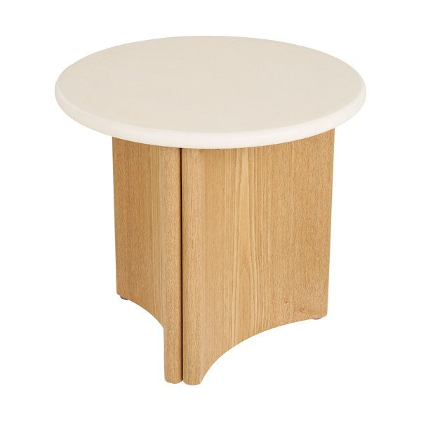 Кръгла странична масичка с бетонен плот ø 50 cm Motril – House Nordic-image-4
