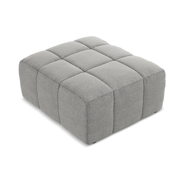 Сива табуретка  от прежда с примки от букле Aloha – Makamii-image-2