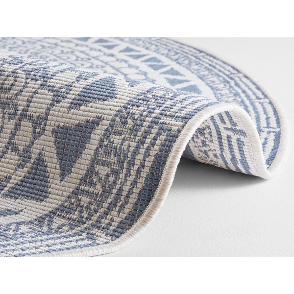 Синьо-кремав килим на открито , ø 140 cm Coron - NORTHRUGS-image-1
