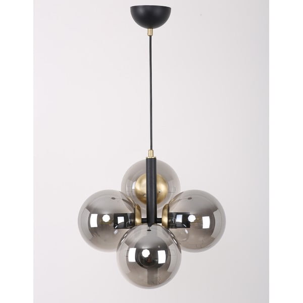 Черно-сива висяща лампа със стъклен абажур ø 15 cm Forte - Squid Lighting-image-4