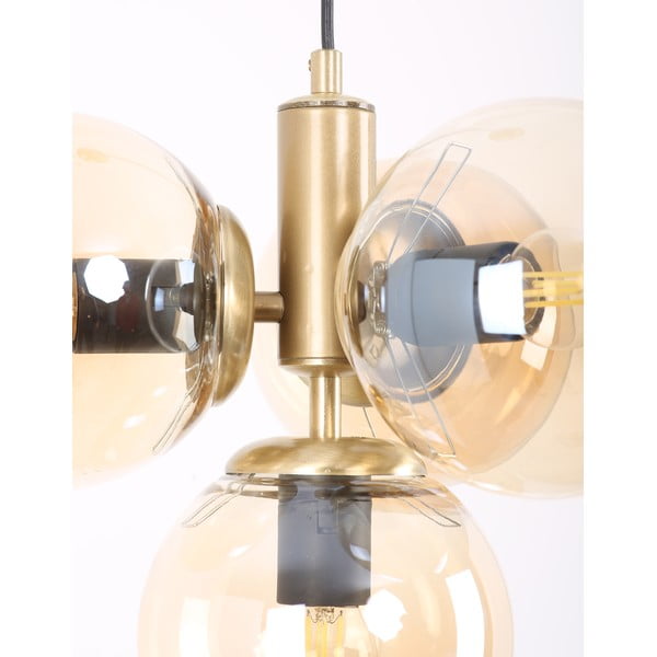 Висяща лампа със стъклен абажур в жълто-златисто ø 15 cm Hector - Squid Lighting-image-2