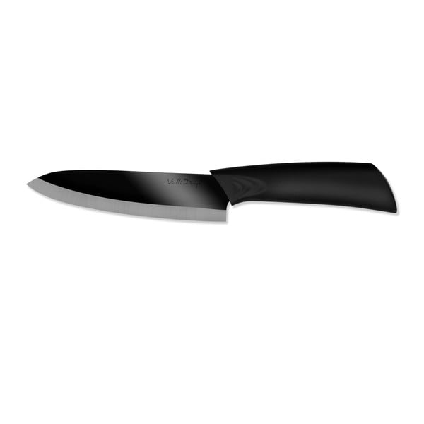 Keramický krájecí nůž Chef s leštěným ostřím, 15 cm, černý