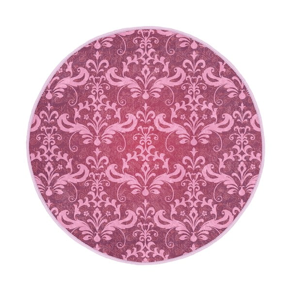 Розов кръгъл килим подходящ за пране и за прахосмукачки роботи ø 120 cm Comfort – Mila Home