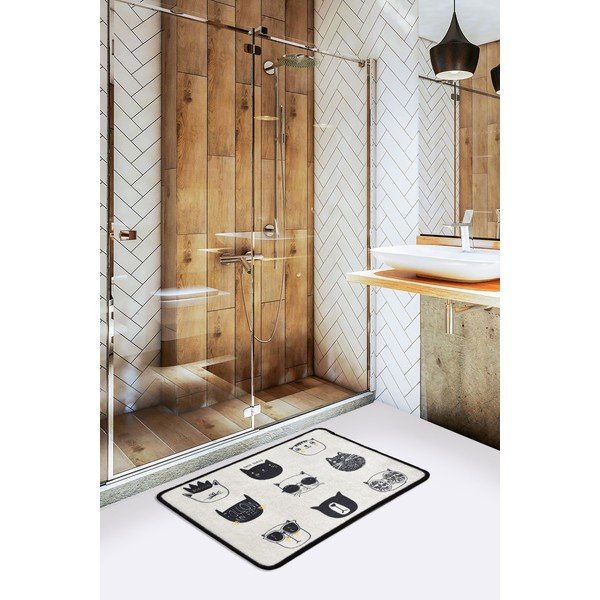 Черен-бежов килим за баня 40x60 cm Cutie – Foutastic-image-1